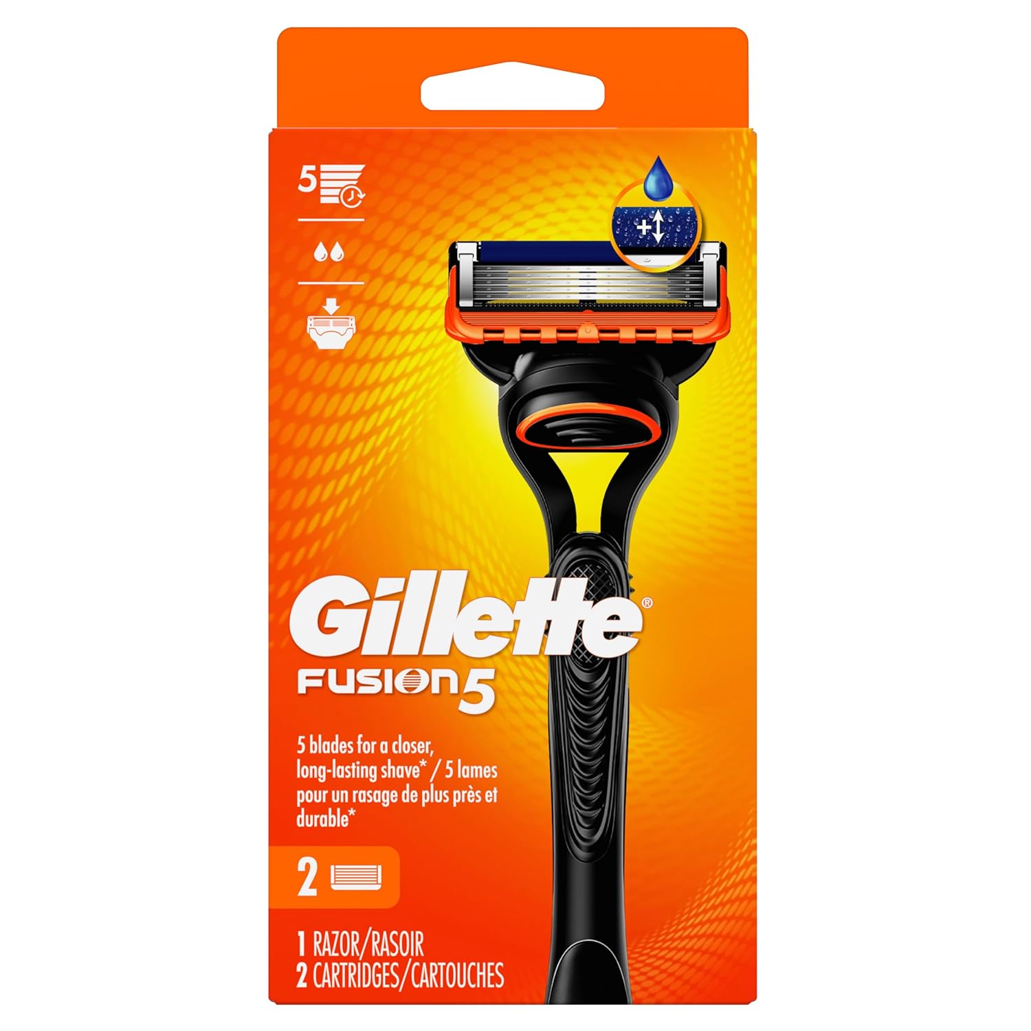 Gillette Fusion5 Razor for Men, Handle + 2 Razor Blade Refills - Image 8