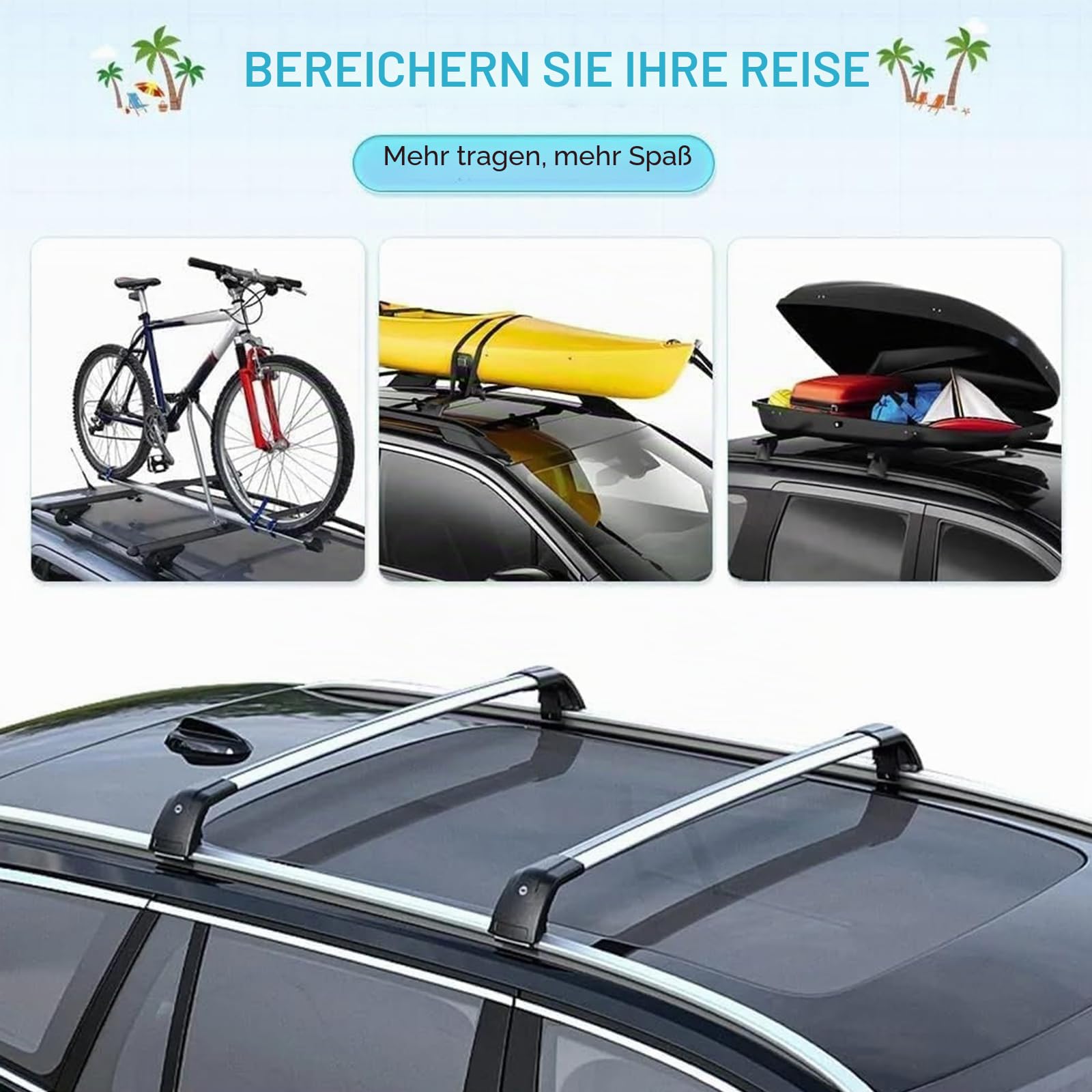 Dachgepäckträger Dachträger für Mitsubishi Outlander PHEV 2013 2014 2015-2020 -Aluminium (2 Stücke) Integrierte Dachreling Tragkraft 75 Kg Vormontiert Inklusive Schloss,P
