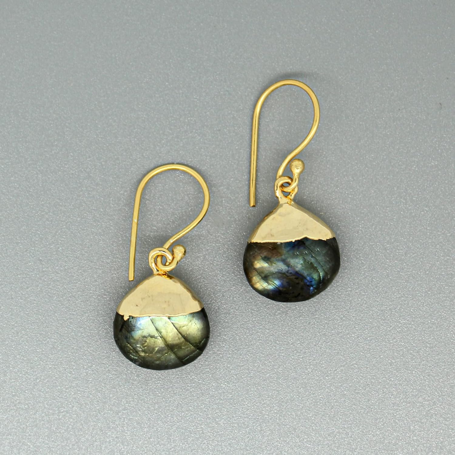 Gempires Natural Labradorite Teardrop Dangle Earrings For Women Dainty Crystal Jewelry Gemstone Handmade Boho Earrings for Women - Image 3