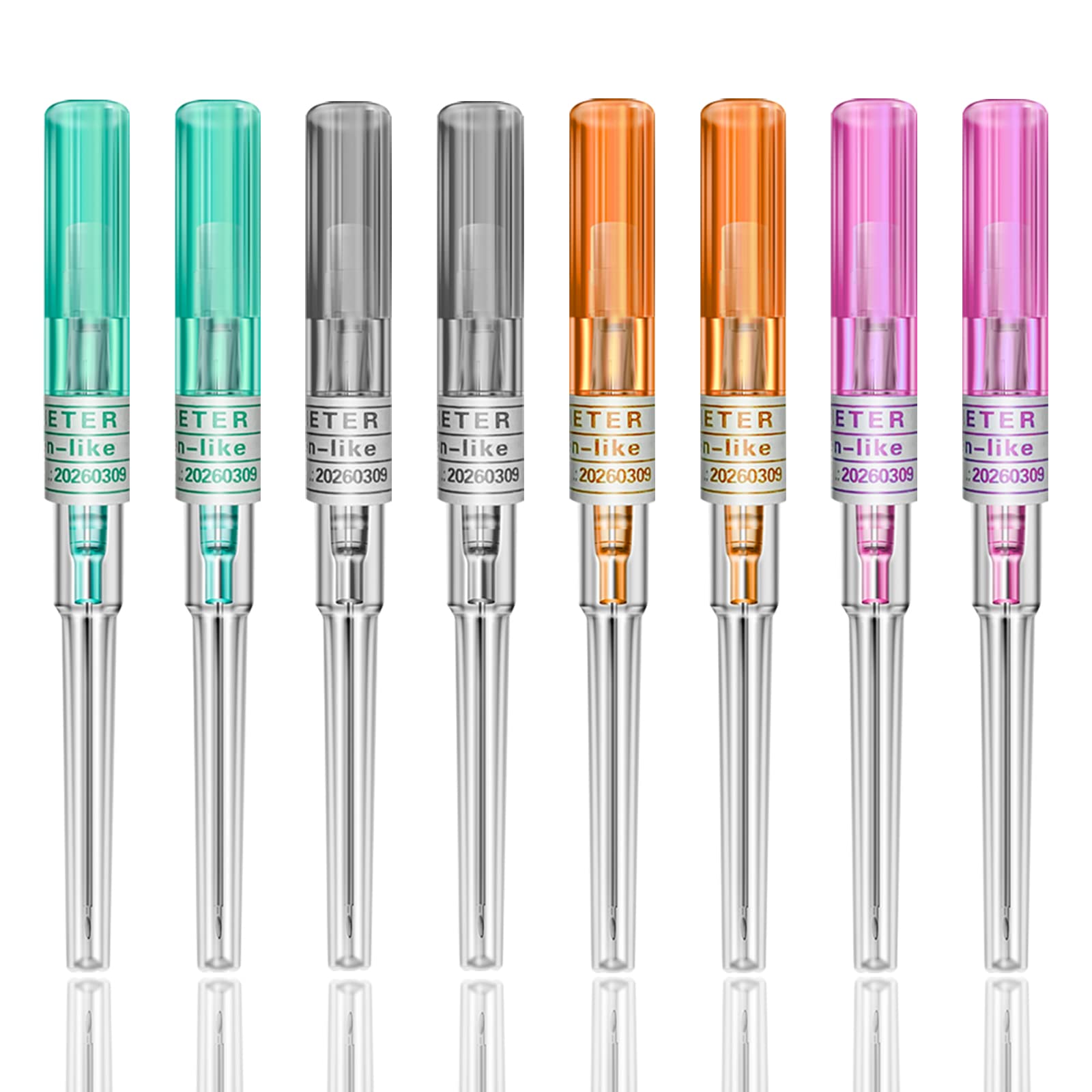 Aiguilles de piercing au nez - SOTICA 8PCS Aiguilles de piercing mixtes 14g 16g 18g 20g Aiguilles de cathéter IV pour perçage de