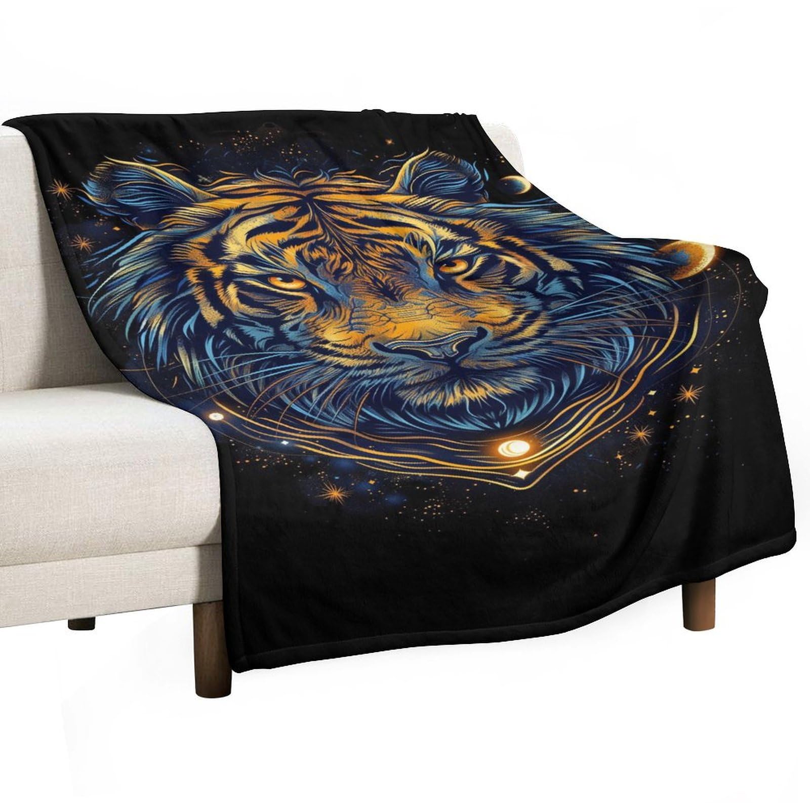 Ecwecc Women's Style-1 Throw Blankets Tiger Animal Tiger Blanket Great Gifts For Fluffy Snugly Flannel Fleece Blanket For Bed Sofa Fuzzy Blanket Room Decor Christmas/Thanksgiving Valentine's Day 130X150cm