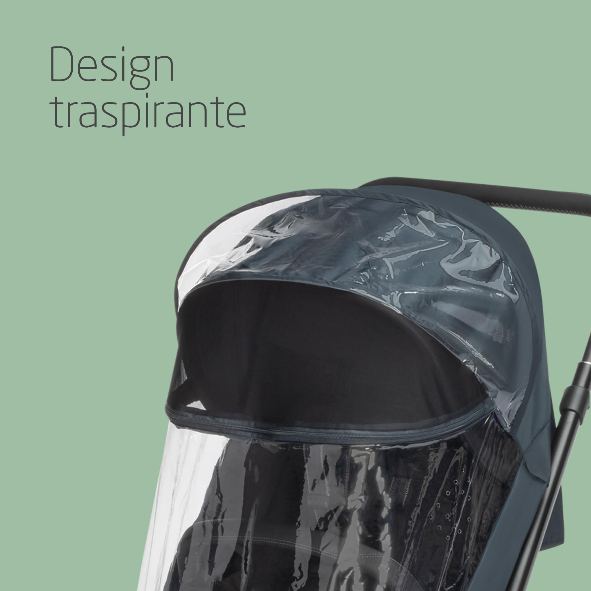 Maxi-Cosi Parapioggia Passeggino, Parapioggia Navicella, Telo Pioggia per Passeggino, Tessuto a Rete con Finestra Frontale, Facile da Agganciare, Colore Trasparente