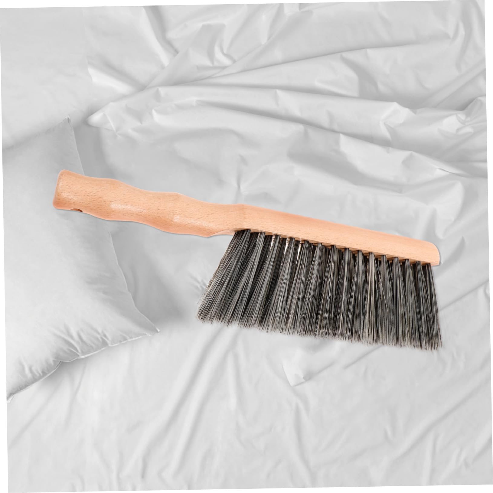 Gogogmee Ergonomic Wooden Handle Fireplace Brush Hand Cleaning Broom for Bench Counter Soft Bristles Duster Cleaning Brush for Home Kitchen