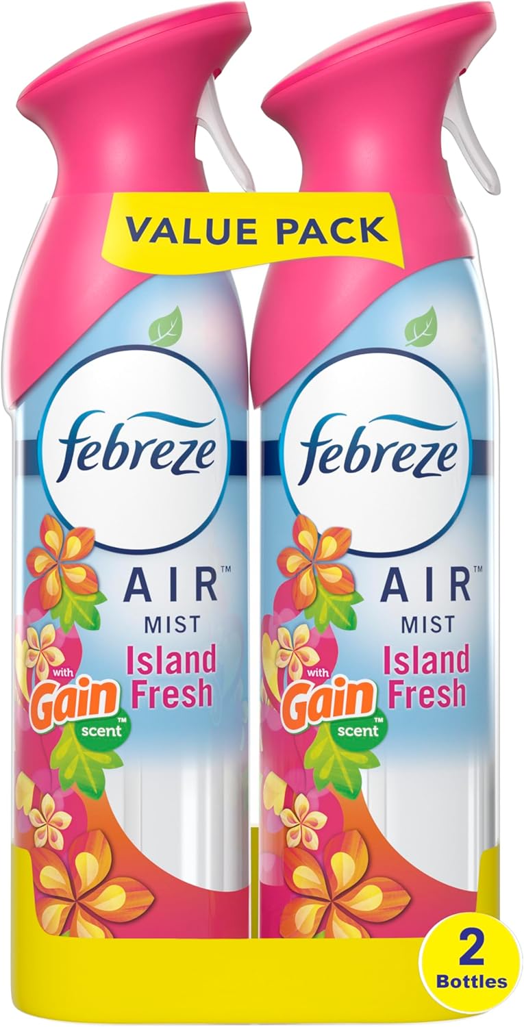 Febreze Air Effects Gain Island Fresh Odor-Fighting Air Freshener Spray, 8.8oz Twin Pack for Home, Bathroom & Kitchen