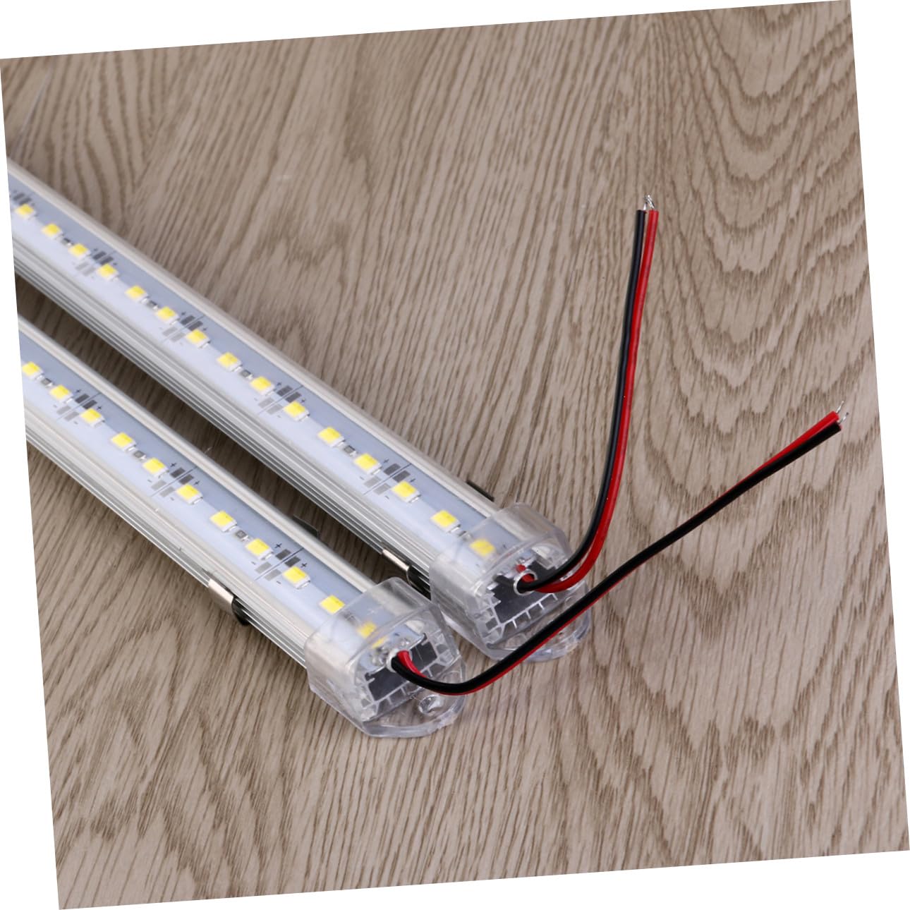 WINOMO - Barre luminose in alluminio rigido LED, impermeabilità IP65 12 V 50 cm [classe energetica A+], colore: Bianco (Confezione da 2)