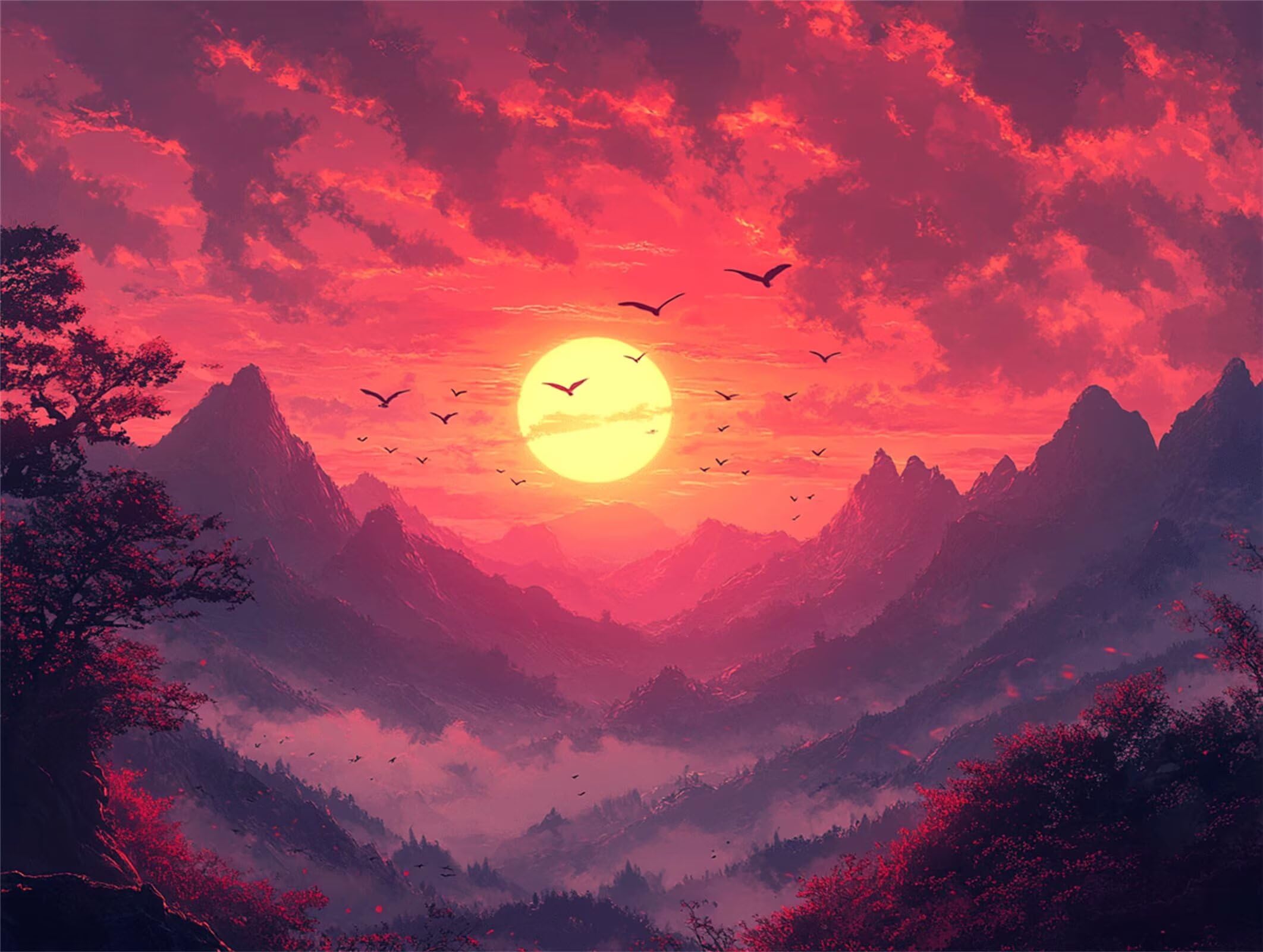 Puzzle 5000 elementów dla dorosłych, gry rodzinne, Sunset Bird, n-448