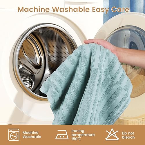 Miniatura 8 de SEMAXE Tapete de baño para baño, paquete de 2 unidades, 100% algodón, antideslizantes, no es una alfombra de baño, súper absorbente y suave, toallas