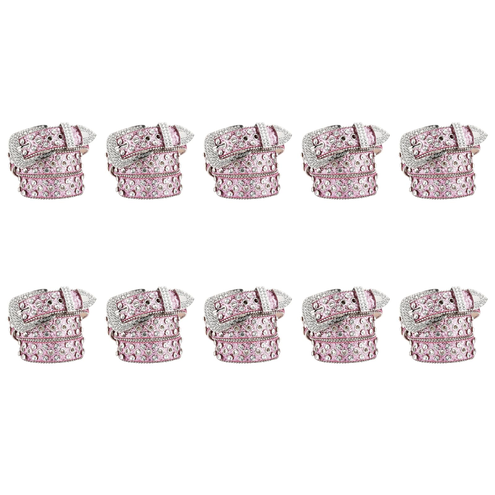 MICFENY Sparkling Buckle Belt 105cm Length Flexible PU Waistband 3.5cm Width