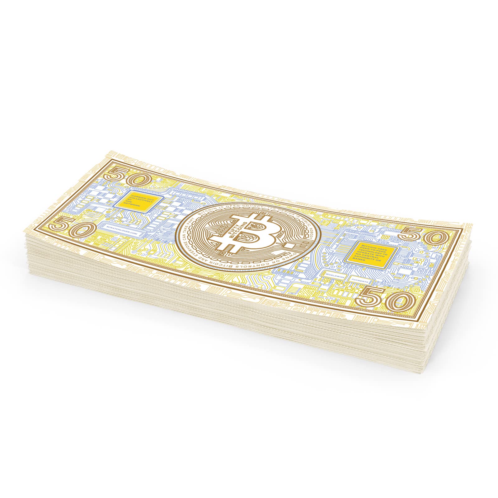 Bitcoin Scratch Cash 100 x 50 BTC Money to Play - Absolute New :  Amazon.com.be: Toys
