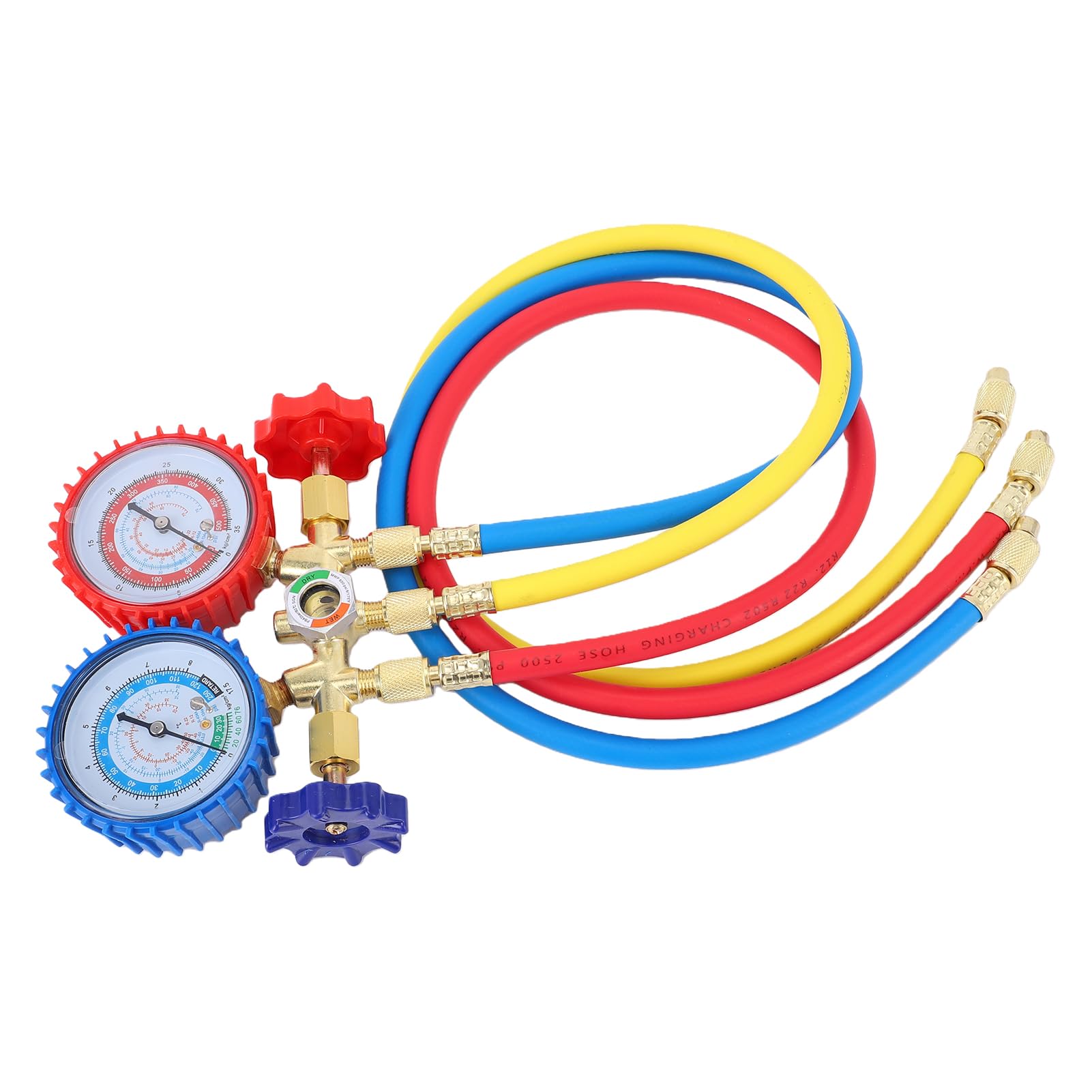 HUIOP Set manometri refrigerante Strumenti per Aria condizionata con Tubo e Gancio per R12 R22 R404A R134A