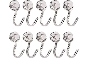 10 Pack Magnetic Can Hangers for Heavy-Duty Hanging, with Hooks for Toolbox,...