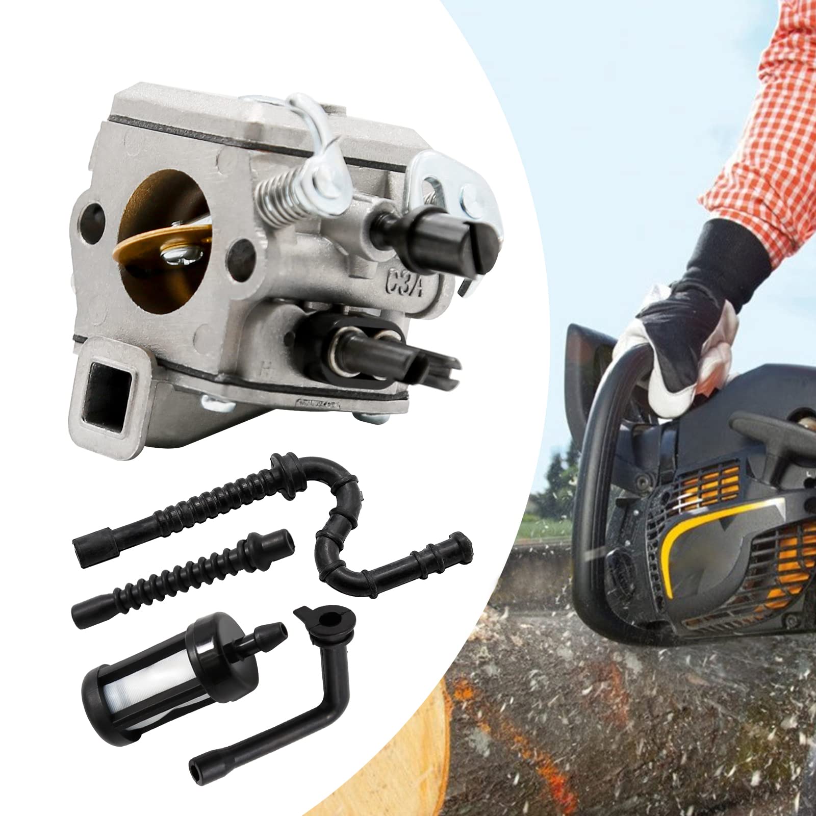 Carburatore Ricambio Per Motoseghe Stihl 034 036 MS340 MS360 - Compatibile Con Zama E Tillotson - Foto 7