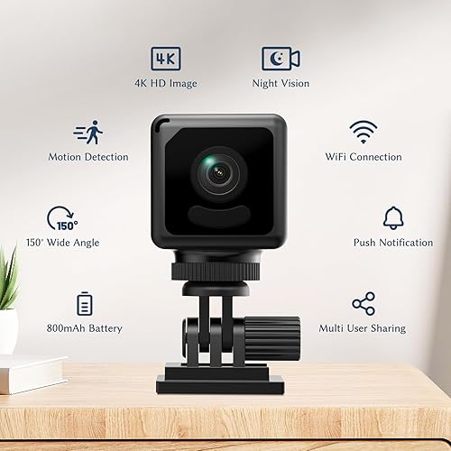 Miniatura 3 de Cámara inalámbrica para interiores 4K, mini cámaras WiFi para el hogar, cámaras HD para exteriores, cuerpo pequeño, cámara al aire libre, micro