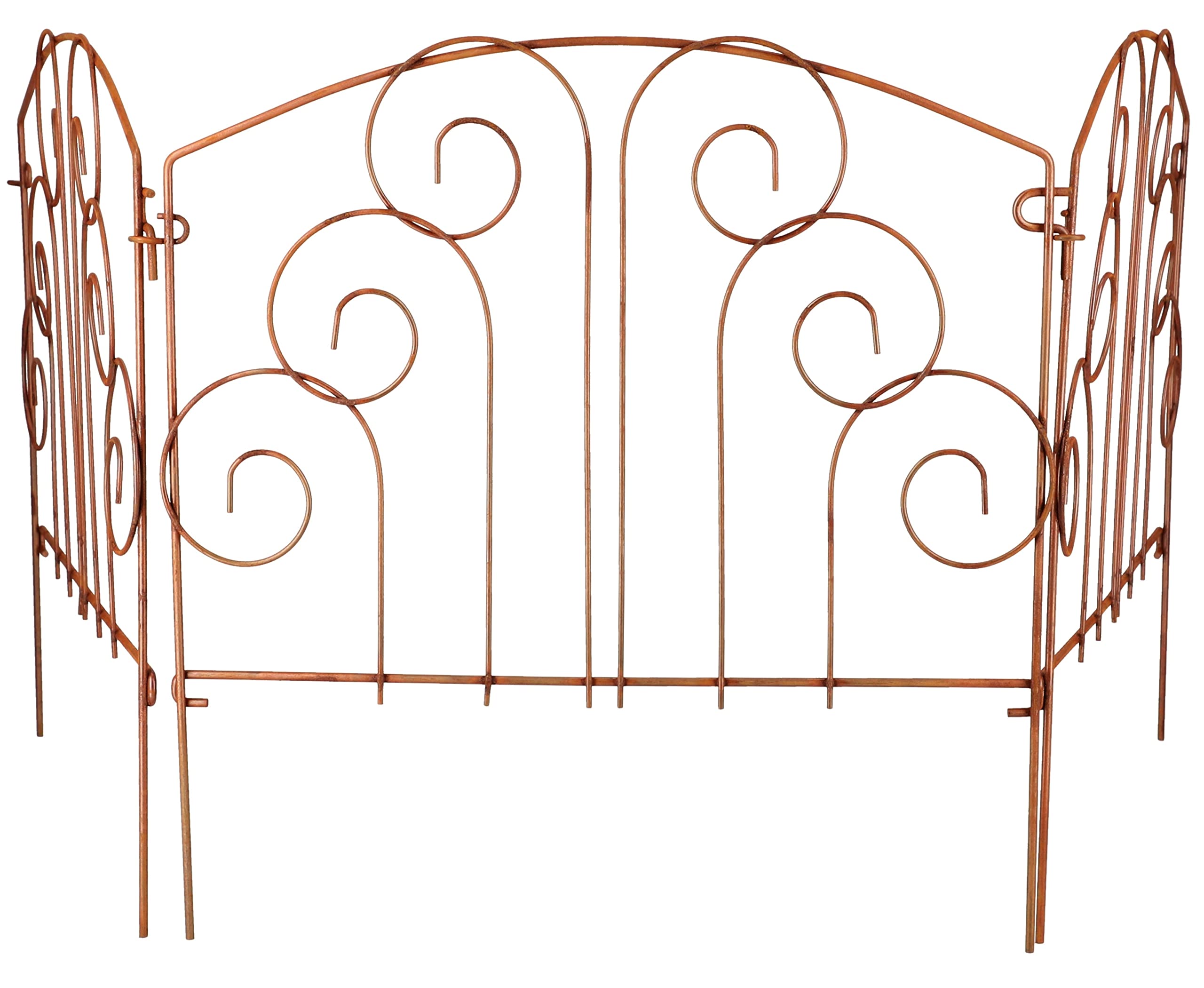 KOTARBAU® Edelrost-Gartenzaun Beetzaun Zaunelement 3X | 56 x 59cm | Rankhilfe Palisade Rost-Deko