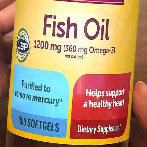 Nature_Mades Aceite de pescado 1200 mg (300 unidades - Paquete económico)  360 mg Omega-3 EPA y DHA cápsulas blandas - Purificado, sin mercurio