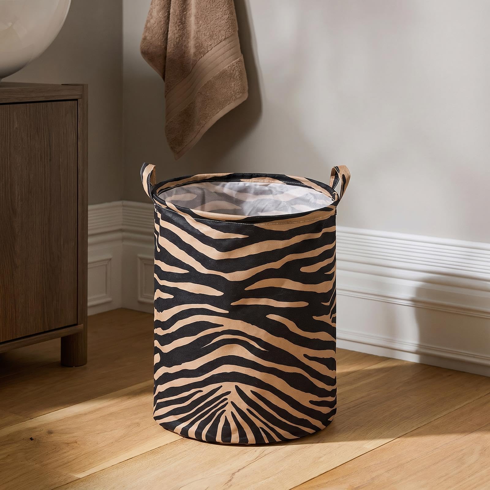 OHS Baby Laundry Basket Kids Clothes Storage Bin Toy Basket, Natural Zebra โ image 1