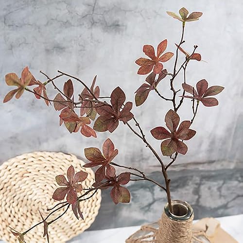 Miniatura 6 de 6 tallos de vegetación de otoño falsos, ramas de hojas artificiales de otoño, plantas sintéticas, hojas de eucalipto de seda para interiores y