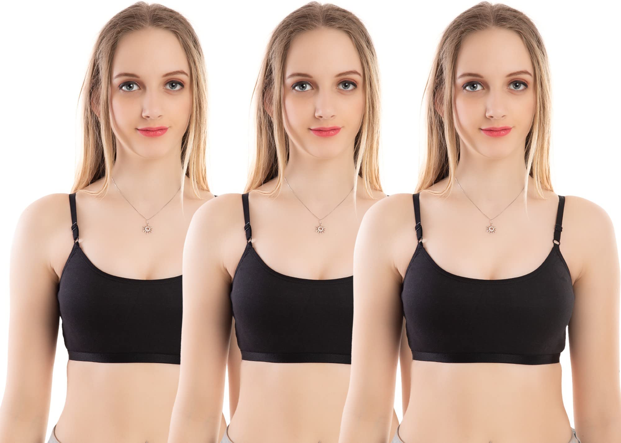 selsia Pure Cotton Womens Non Padded Wire Free Sports Bra Pack of 3-picture-24