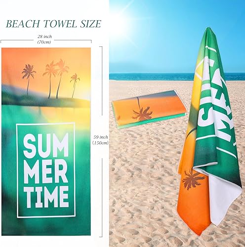 Miniatura 2 de Sublaga Toallas de playa de microfibra, de gran tamaño y secado rápido, (59 x 28 pulgadas), a prueba de arena, absorbentes, compactas, manta de