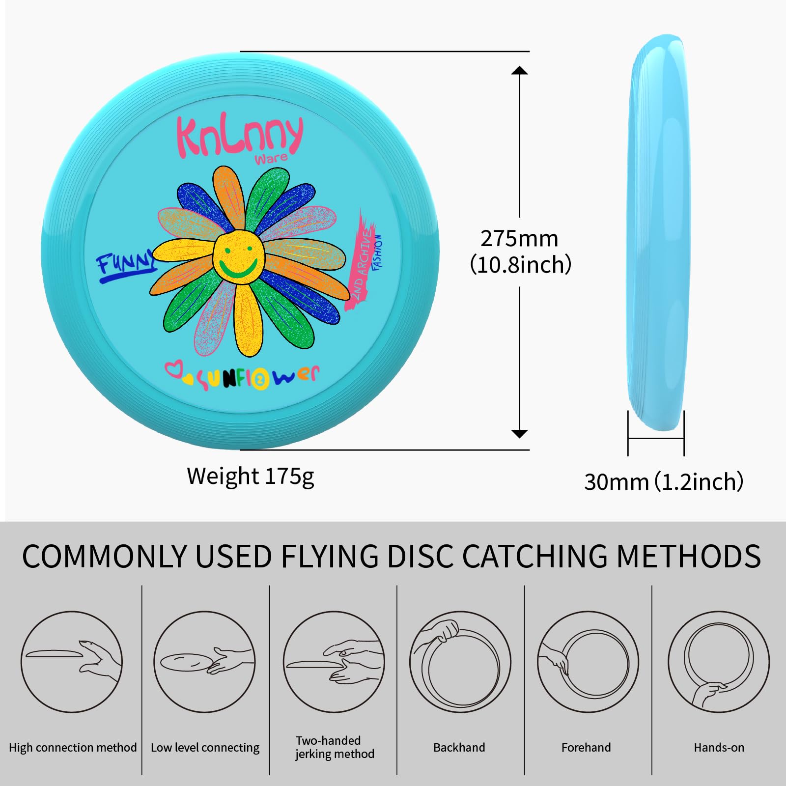 KnLnny Ware Disco Volante da 175 g – Giochi all'aperto, Campeggio, Spiaggia