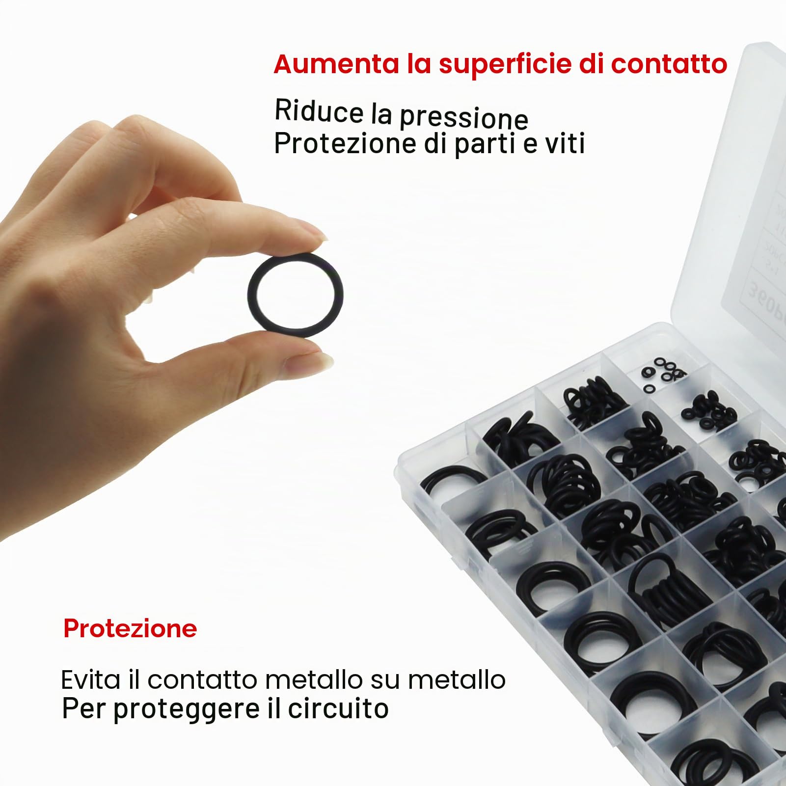 HXMJIED Set di 360 guarnizioni O-Ring in gomma, kit di guarnizioni O-Ring di 24 misure, anelli di guarnizione elettrica nera, rondelle per rubinetto da cucina, distanziatori, set di rondelle isolanti