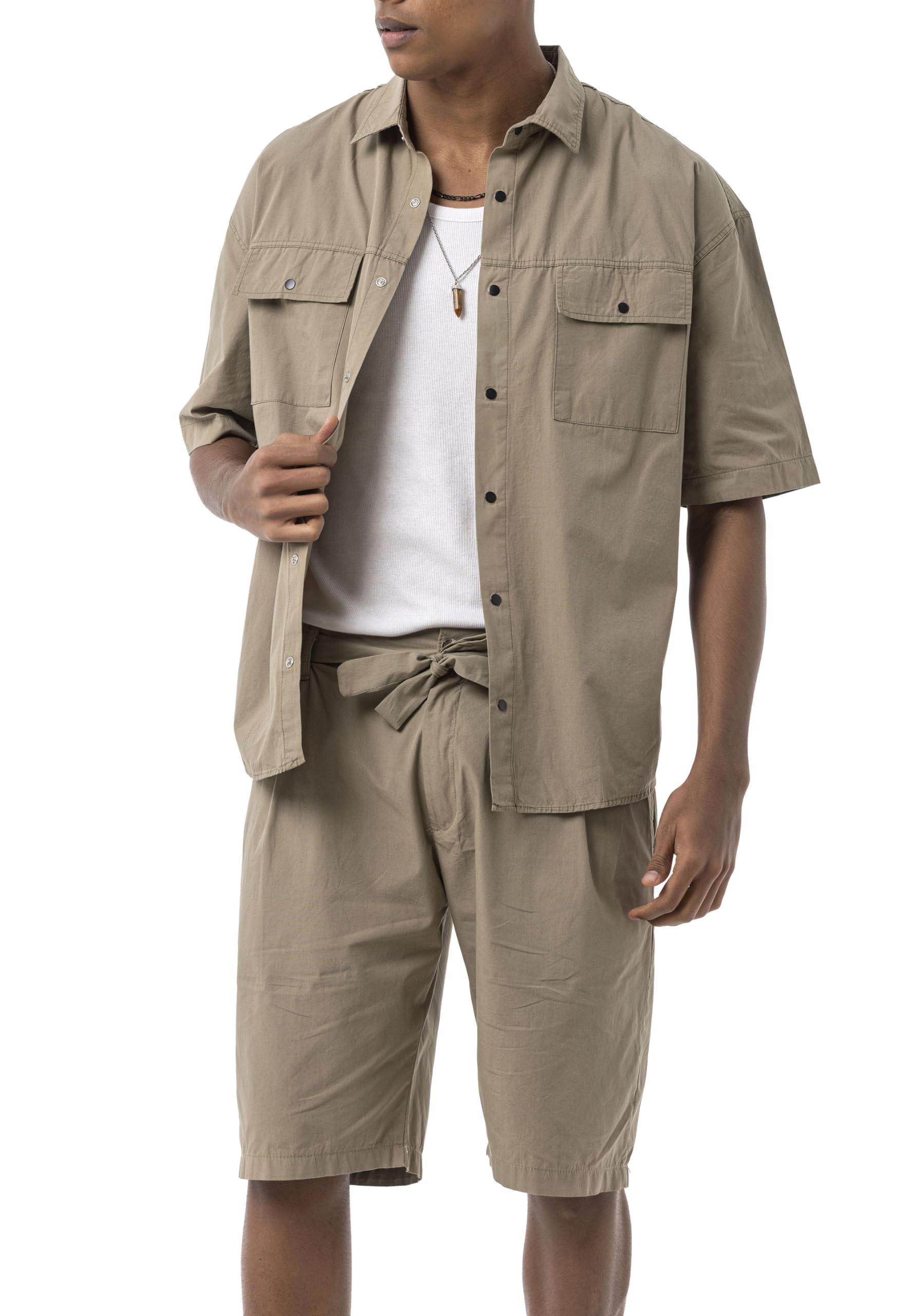 Redbridge by Spruce - Set estivo in due pezzi con camicia a maniche corte e pantaloncini, leggero, confortevole e moderno
