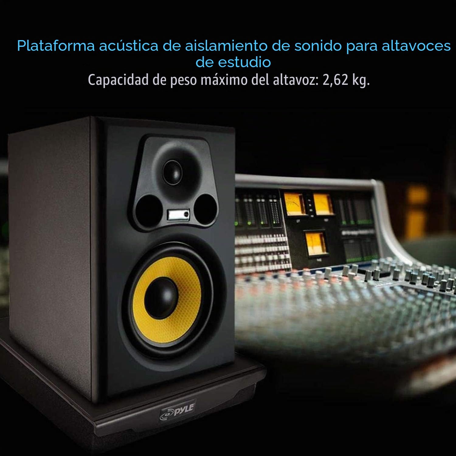 Pyle - Espuma elevadora con amortiguación de Audio para Altavoces, Aislamiento acústico, estabilizador de Retroceso, Base de Goma para Monitor de Estudio, subwoofer, PSI04, 19 x 23,1 x 5,8 cm