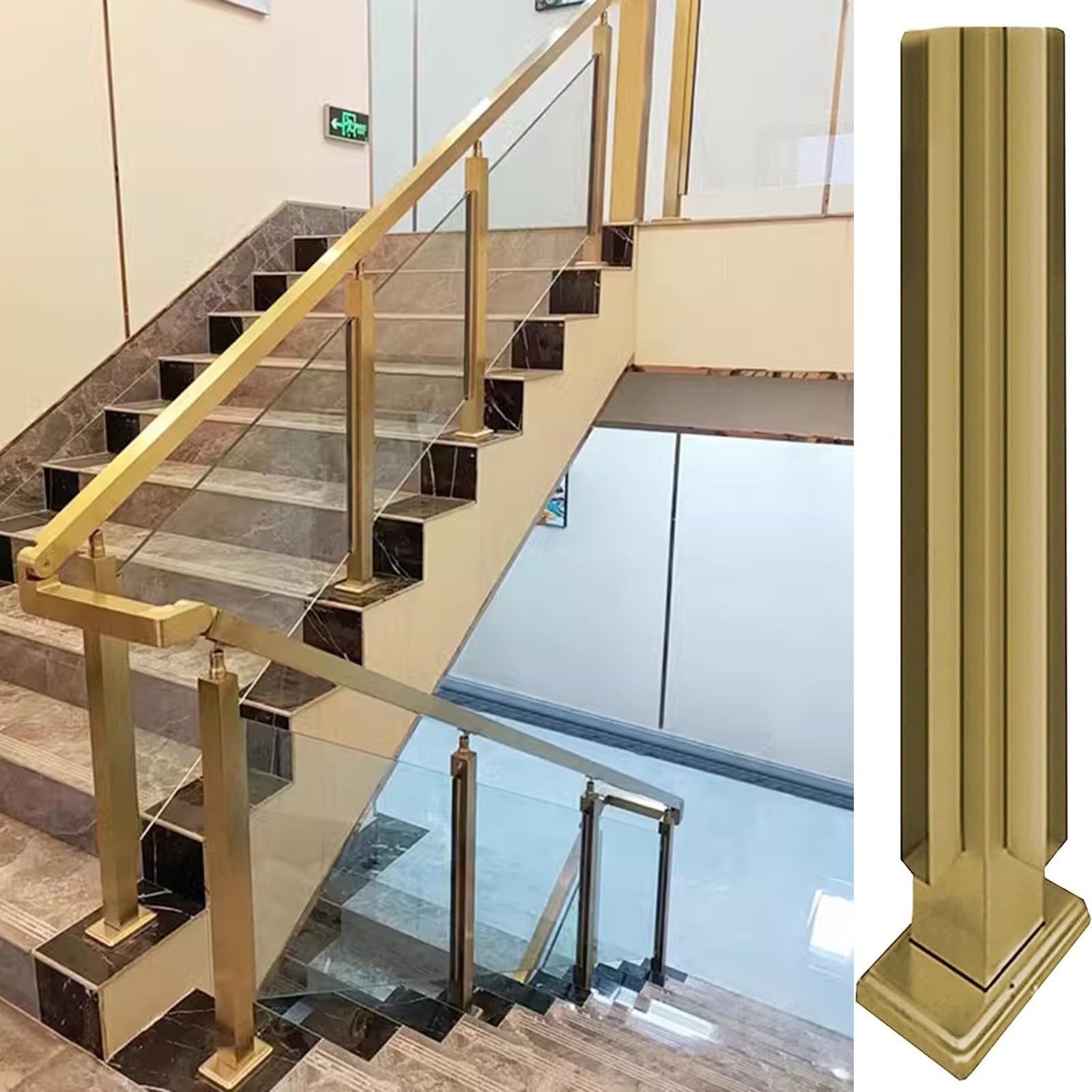 Poteau de garde-corps en verre Sapphire 150cm d'extrémité pour balustrade de terrasse