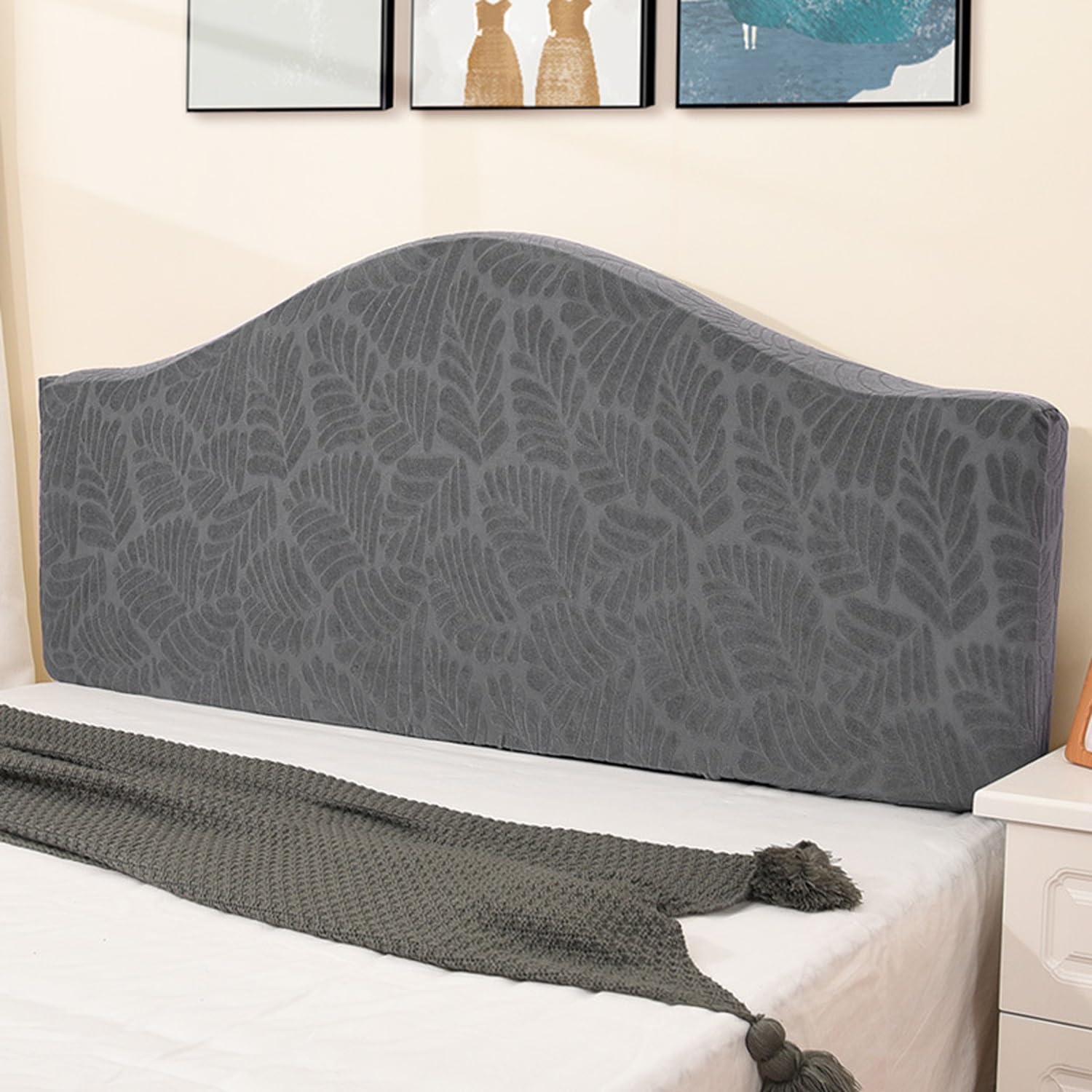 AYUOEODM Stretch Bed Headboard Slipcover,Small Square Jacquard Fabric Bed Headboard Cover For Padded Headboard,for Double/Single/King Dustproof Protective Cover (Color : #4, Size : 110-120cm)