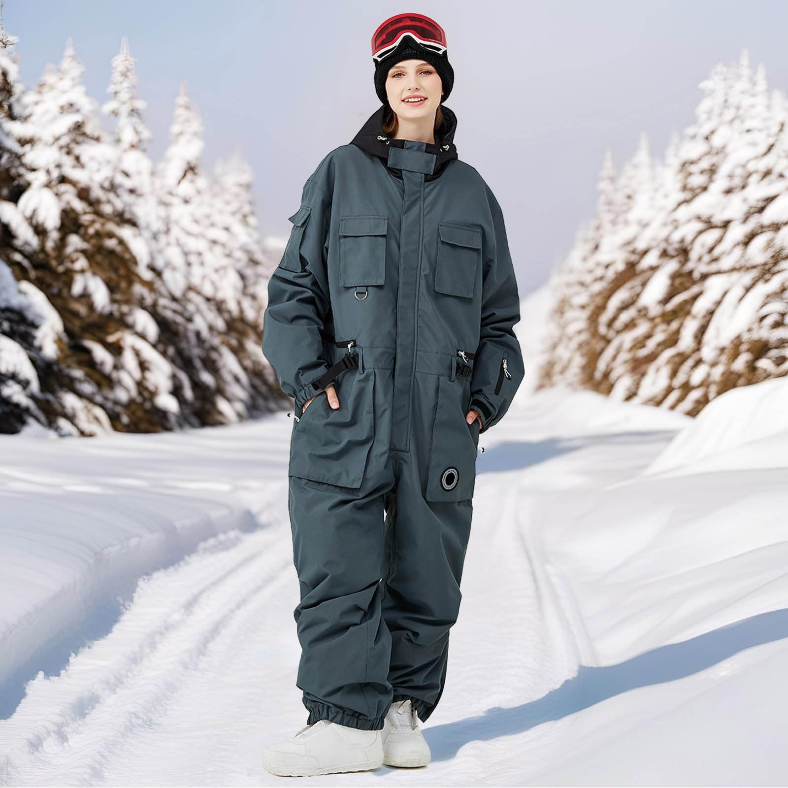 2026 Tute da Sci Intere da Uomo e da Donna, Tuta da Neve Isolate e Impermeabili, Invernali per sulla Neve Morbida Calda Snowboard Moto per Alpinismi Ciclismo Trekking Abbigliamento da Strada