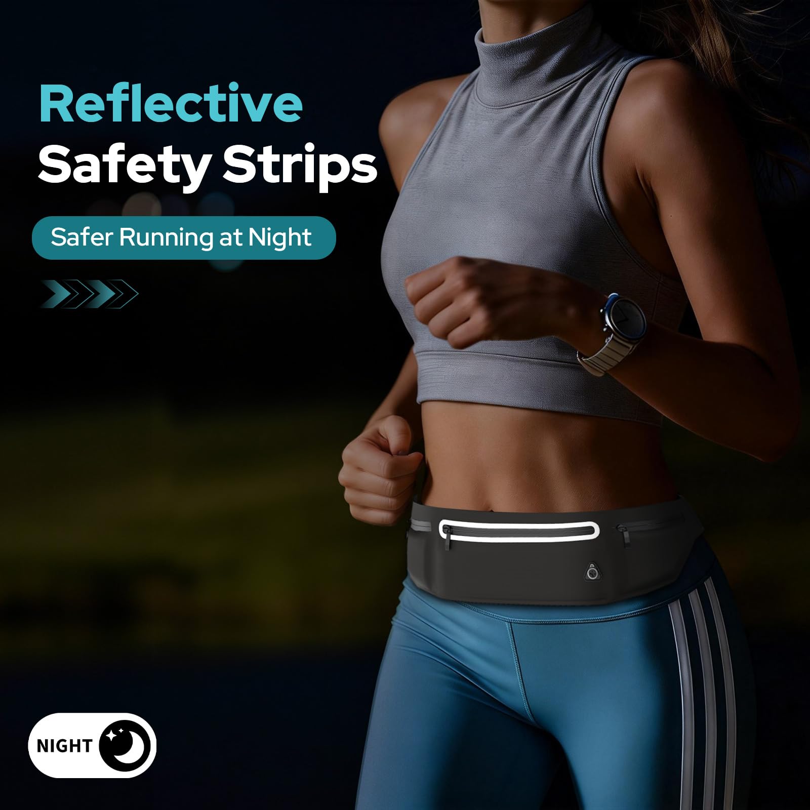 Alyvisun Riñonera Running para Mujeres y Hombres, Riñonera para Correr Resistente al Agua (Compatible con iPhone 17/16/15/14/13 Pro MAX), Gran Capacidad, Ideal para Correr, Senderismo y Deportes - 5