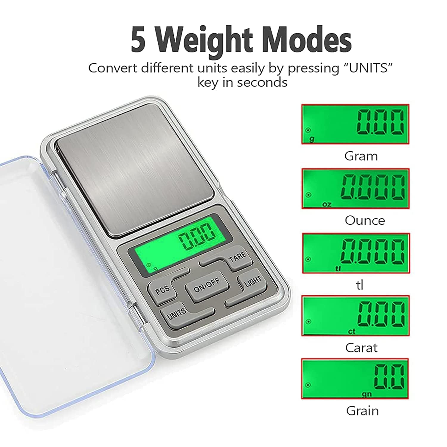 Dr. Care Digital Jewellery Scale – Ultra-Accurate Electronic Weighing Machine for Gold, Silver & Jewellery – 0.01g to 200g Capacity, Compact Design for Shops & Professionals (Silver) - Image 7 thumbnail