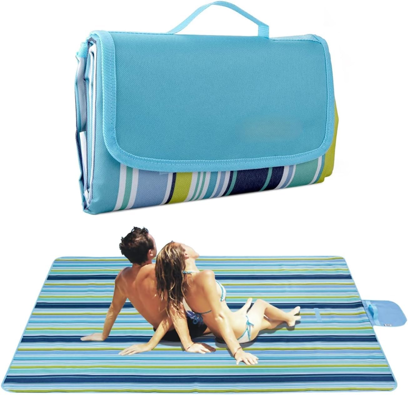 Foldable Picnic Mat, Outdoor Camping & Travel Waterproof and Sand Proof Blanket for Families | 6.5 x 5 Feet Extra Large Mat for Beach, Lawns, Garden, Camping & Mountain-image-16