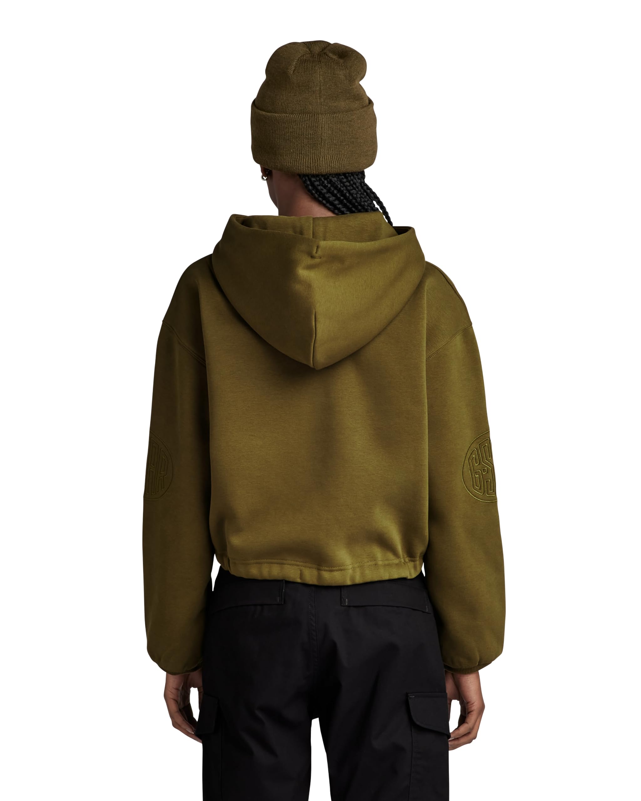 G-Star Sudadera Sleeve Graphic Cropped Loose Sudadera con Capucha Mujer (Pack de 1)
