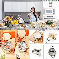 Vista 2 de Prensa Molde de Acero Inoxidable para Hacer Dumplings Empanadas Ravioles - Molde Wonton, Herramienta Fácil para Envoltorio de Dumplings Cortador Gris