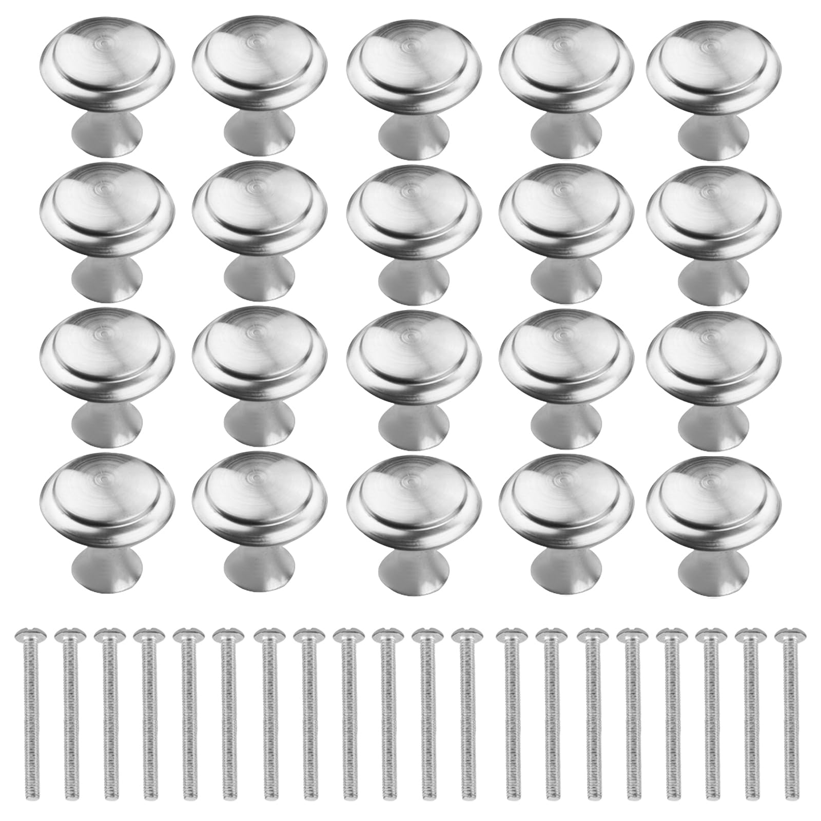 DEFIYEAR 20 Pieces Drawer Knobs, Cupboard Knobs Stainless Steel