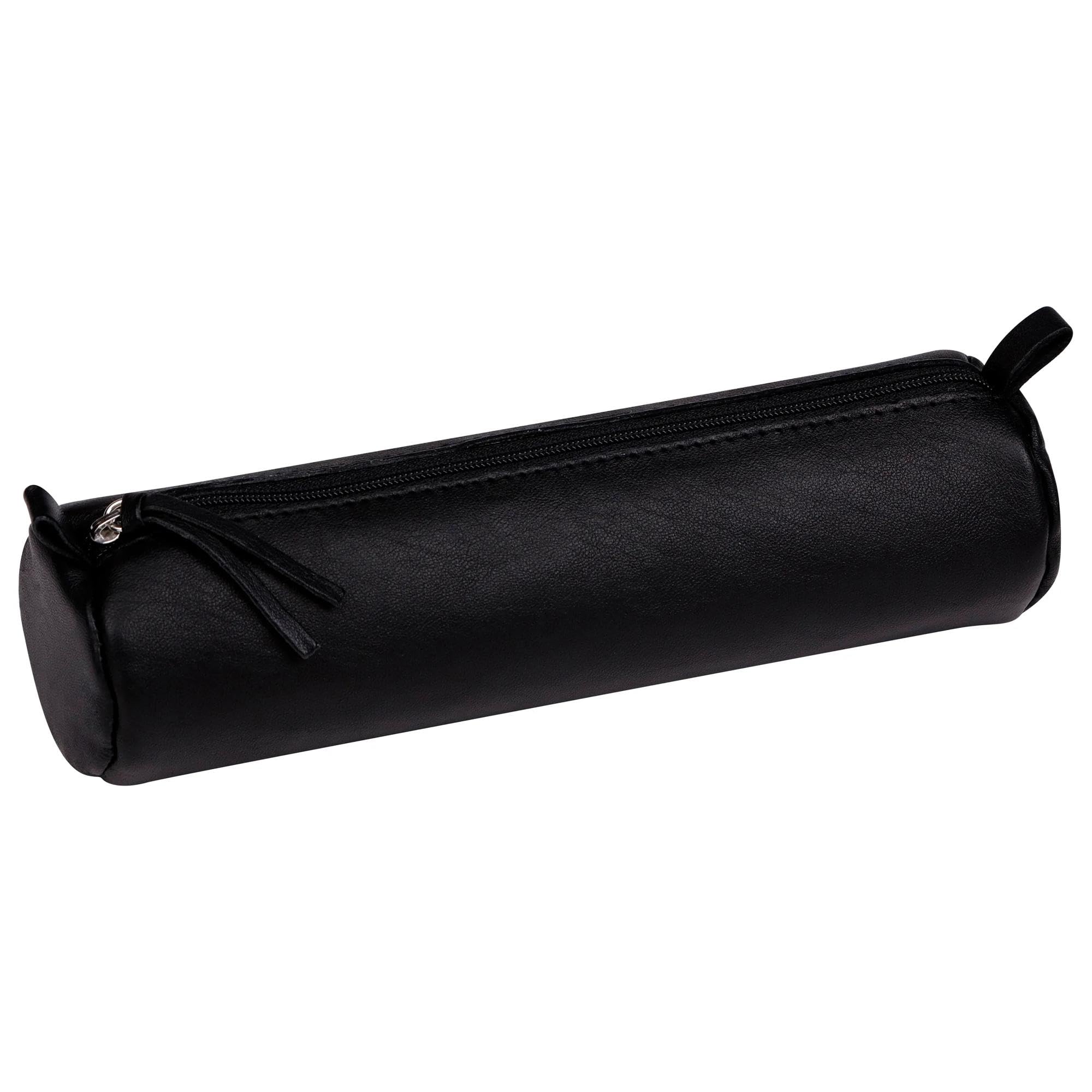 Clairefontaine Trousse Scolaire Ronde Noire Ø5,5x22 cm Cuir d'Agneau