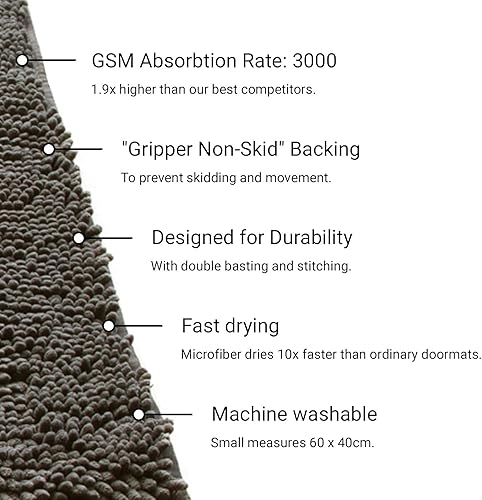 Miniatura 6 de Dog Gone Smart - Felpudo para perro sucio con estampado de patas ultra absorbente al agua microfibra de secado rápido pequeño mediano grande y