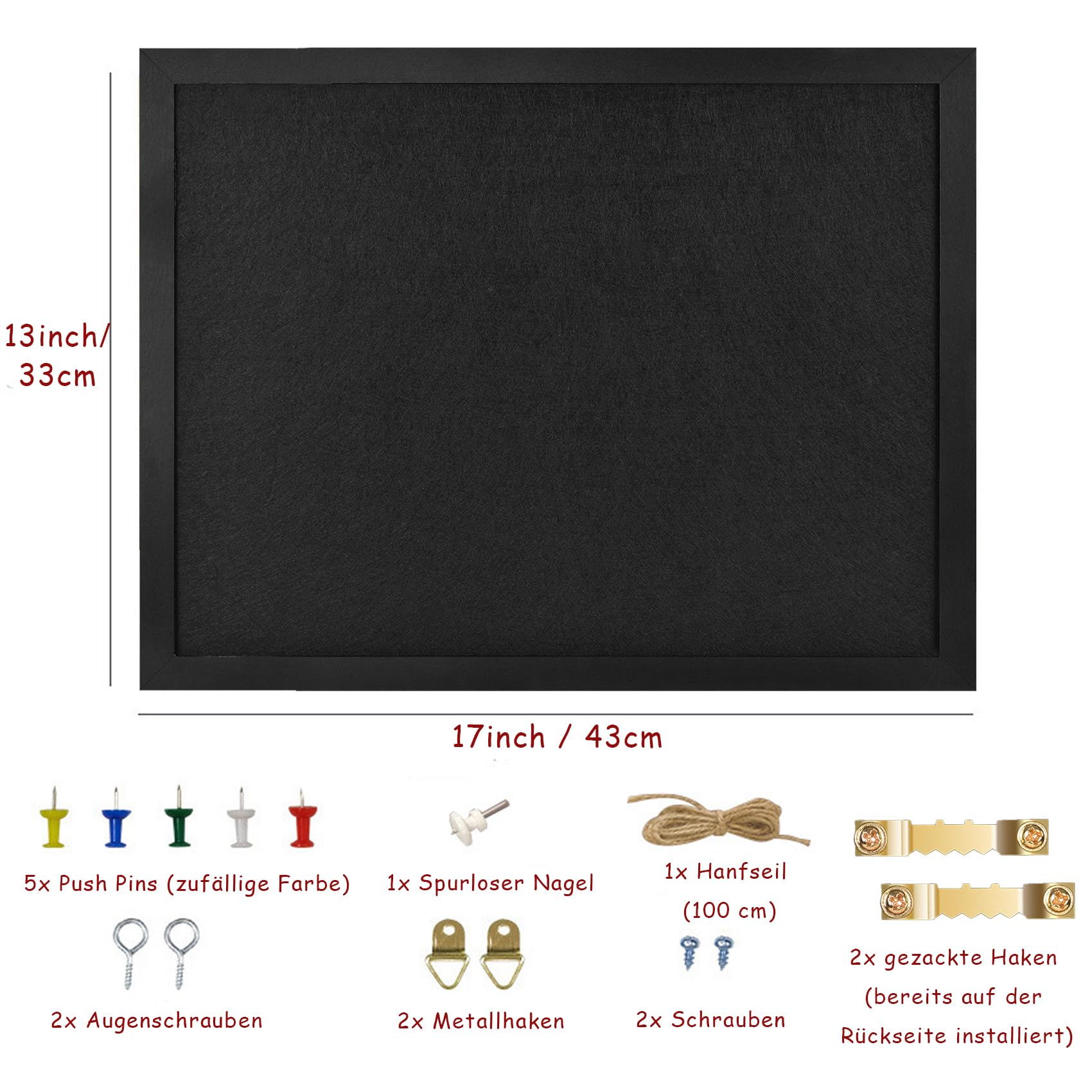 Tableau Liège 20x30cm Avec Cadre Bois - Tableau D'affichage, Memo, Pour Bureau Ou Maison