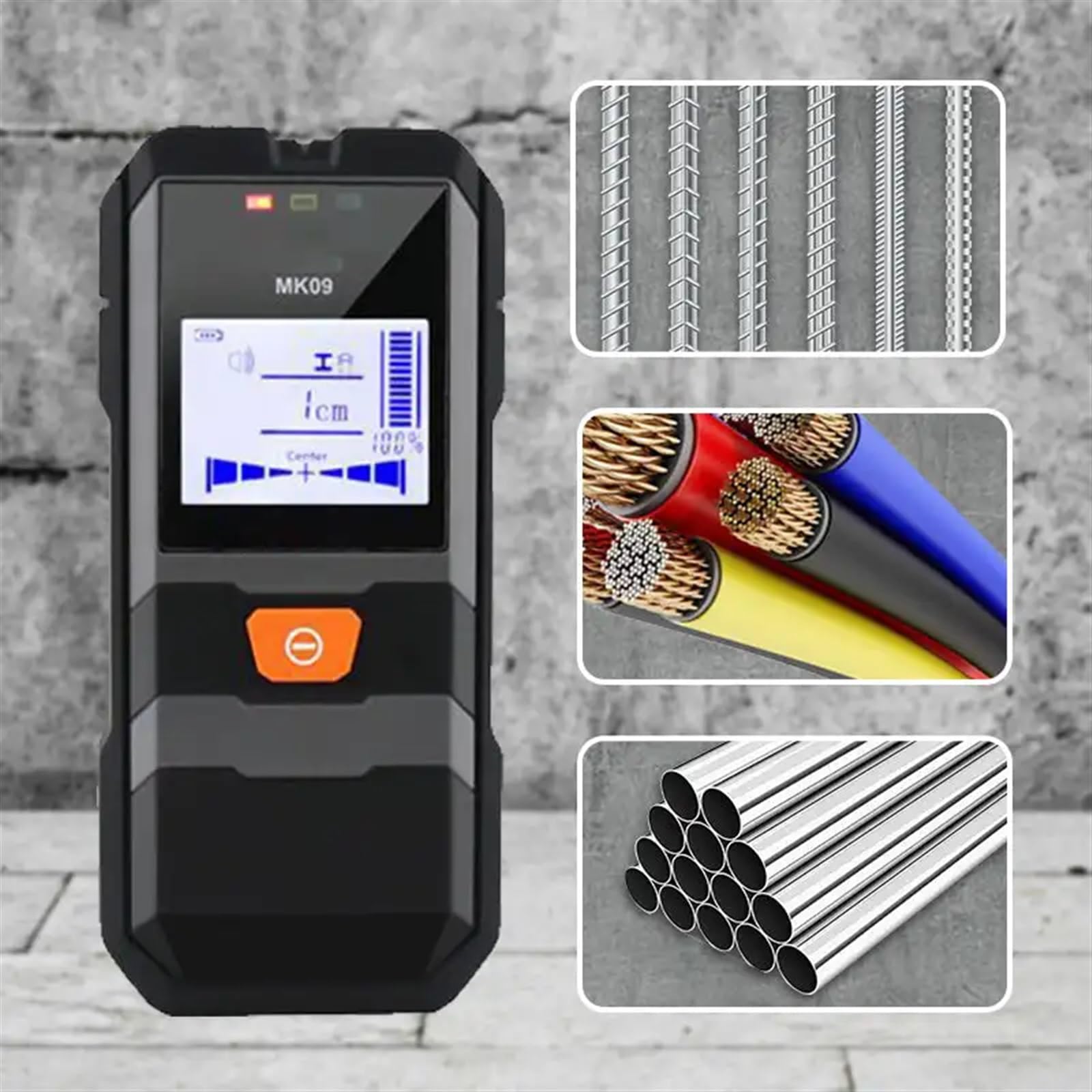 Detector de Cables y Metales Pared multifunción, Pantalla LCD, Cable Detector, tuberías Agua PVC en Paredes, escáner buscador Impermeable y Resistente