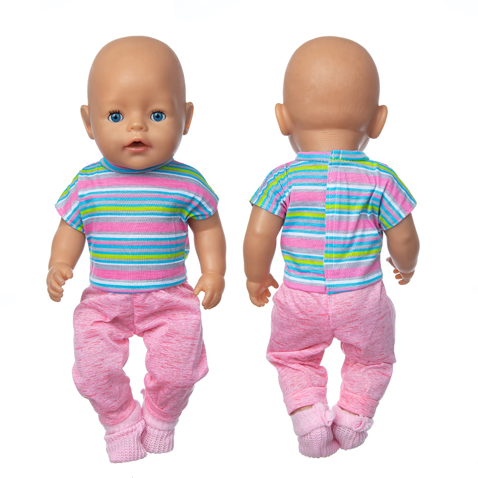 Vêtements Poupée Bébé Ensemble - Chemise, Manteau, Chapeau, Chaussettes - Taille 36-43cm Habit Poupon 30 Cm