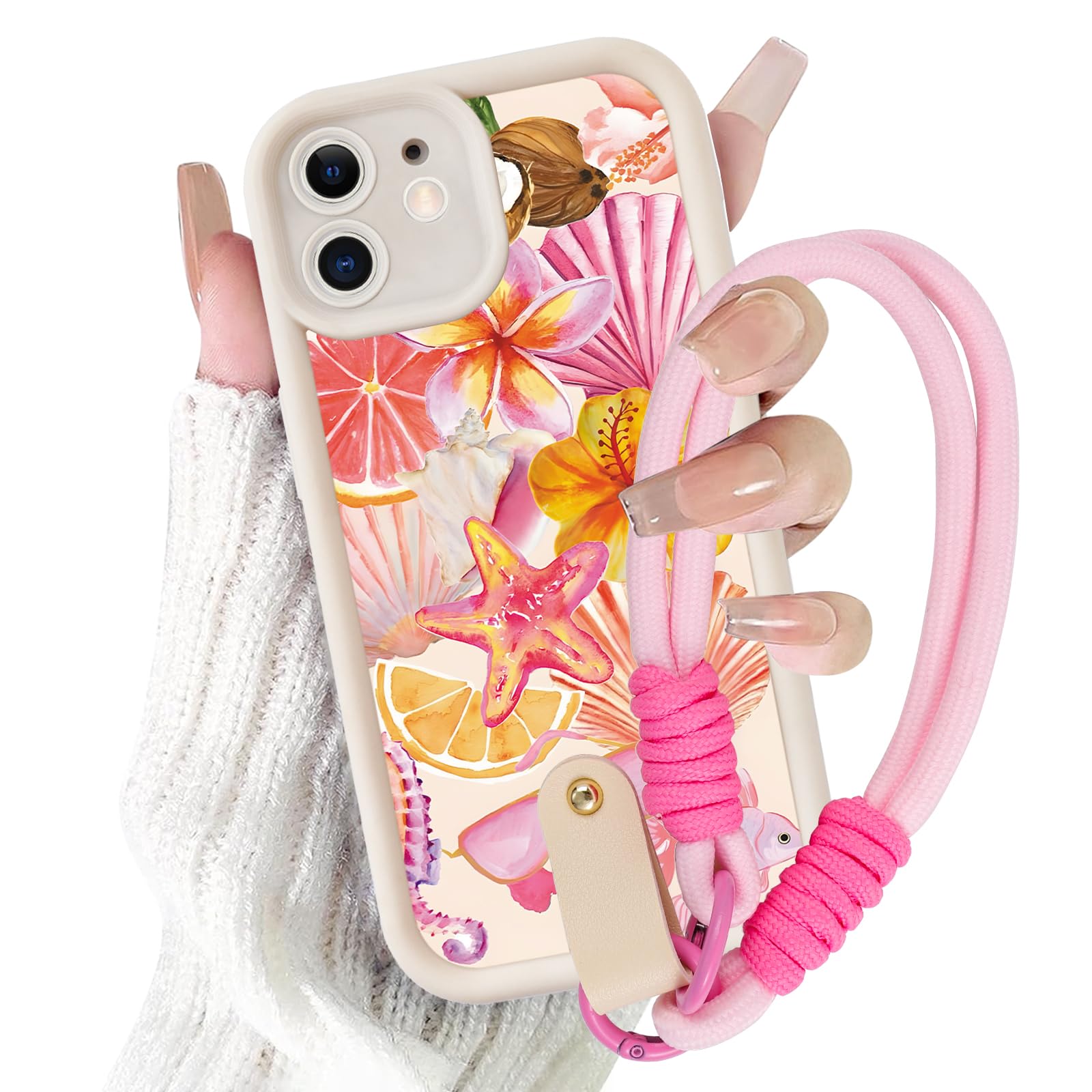 Yoedge Cover con Cordino per iPhone 15, Collana Tracolla Laccio Collo Custodia con Aesthetic Disegni Fiori, Trasparente Sottile TPU Silicone Antiurto Protettiva Case per iPhone 15 6,1,01