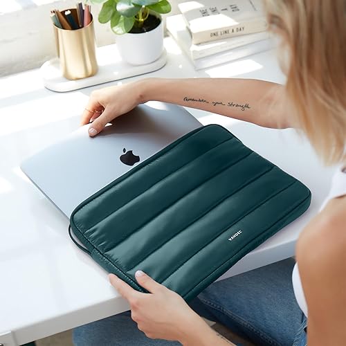 Vista 4 de VANDEL - Funda para laptop de 13 a 14 pulgadas, color blanco para mujer, funda para MacBook Pro de 14 pulgadas, MacBook Air de 13 pulgadas, iPad Pro