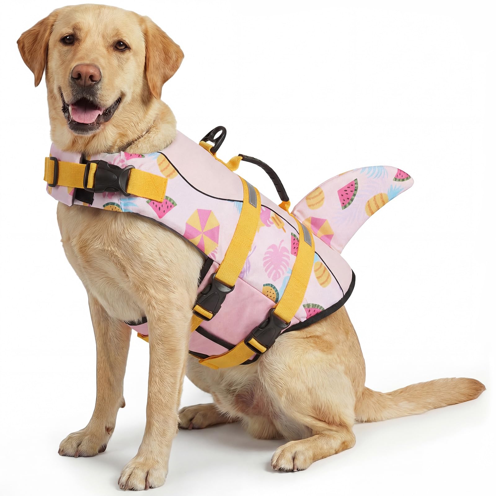 ASENKU Dog Life Jacket - Pet Safety Vest for Swimming & Boating, Shark Life Jacket with Floatation, Dog Lifesavers Swimsuits for Small Medium Large