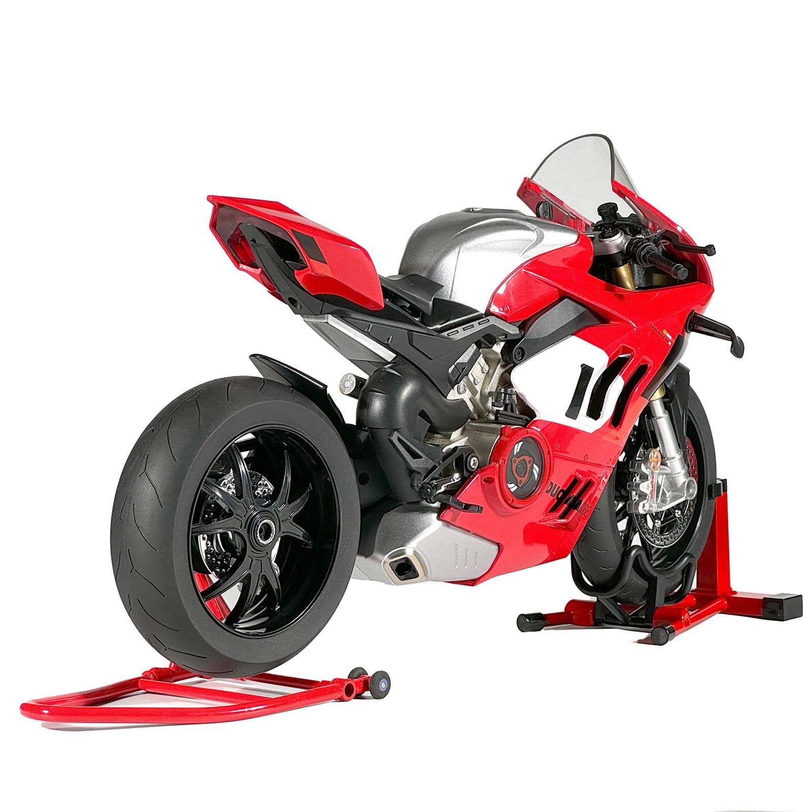 1:6 Scale Die-Cast Motorcycle Model, Interactive Features with Sound Effects (Engine Roaring), Lights and Moving Parts (Rear Wheel Spinning), Simulated Smoke Spraying (Red) โ image 1