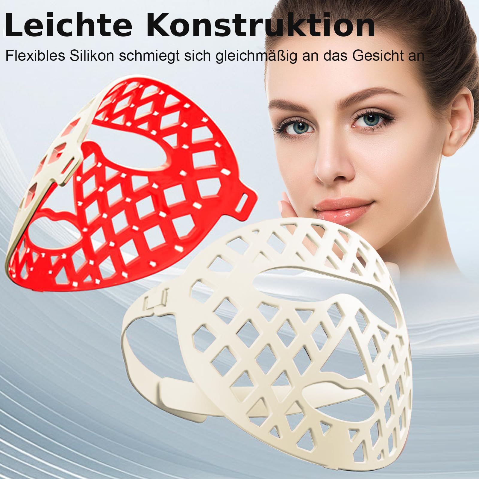 LED Gesichtsmaske mit Rotlichtlampe, 7+1 Farben LED Licht Maske für Gesicht und Haut, Pflegegerät für Alle Hauttypen, Hautpflege zu Hause für Anti Aging Akne Hautverjüngung Gesichtsschönheit