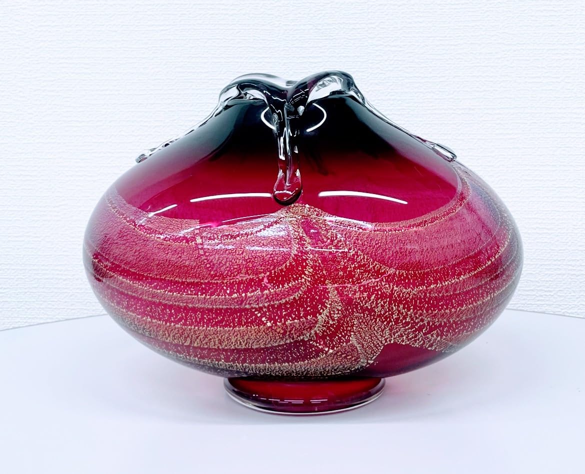 Amazon.co.jp: 同様 津軽びいどろ 金花 花器 フラワーベース 花瓶 : ホビー