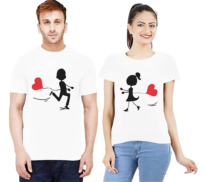 white t shirt for couple