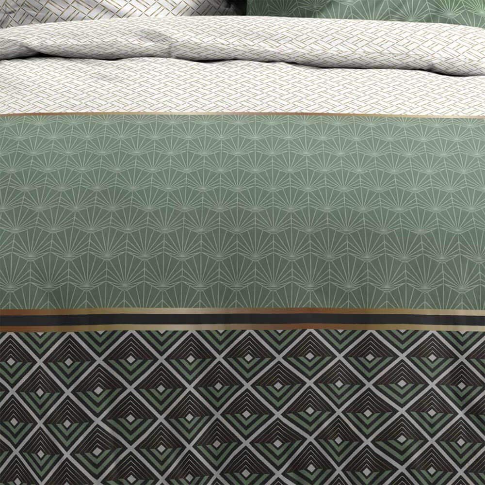 Promo Linge Housse de Couette Percale 220 x 240 cm - 240 x 260 cm + 2 Taies d'oreiller à Volant Plat 63 X 63 cm – Belor (240 x 260 cm)