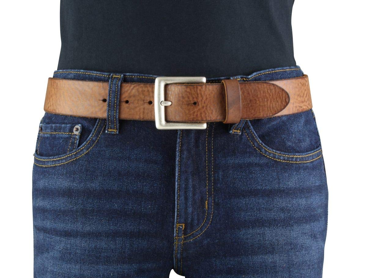 Gürtel aus weichem Vollrindleder Used-Look 4 cm | Jeans-Gürtel für Damen Herren 40mm | Ledergürtel Vintage-Look